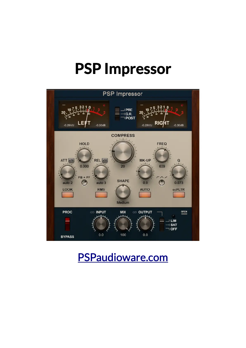 First page image of the manual for Impressor