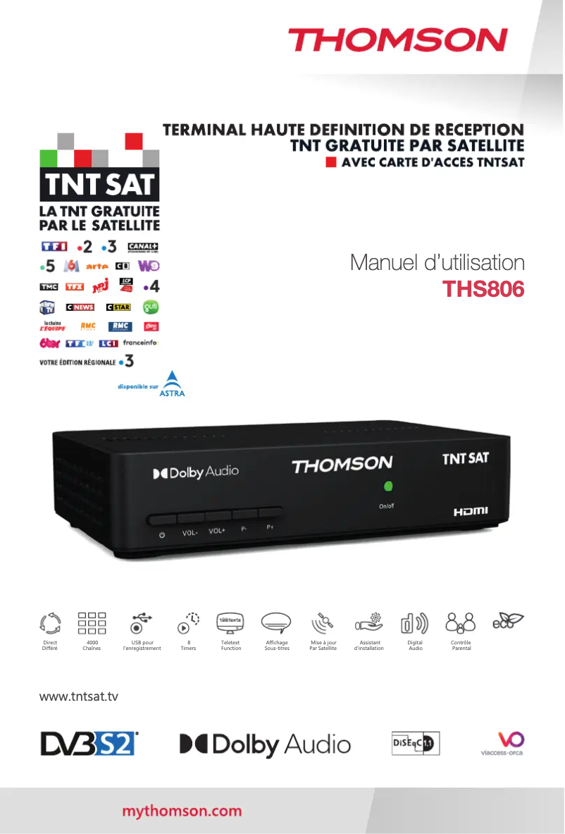 Page 1 of the manual User Manual Thomson THS806
