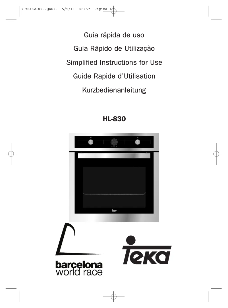 Page 1 of the manual Instruction Manual Teka HL 830