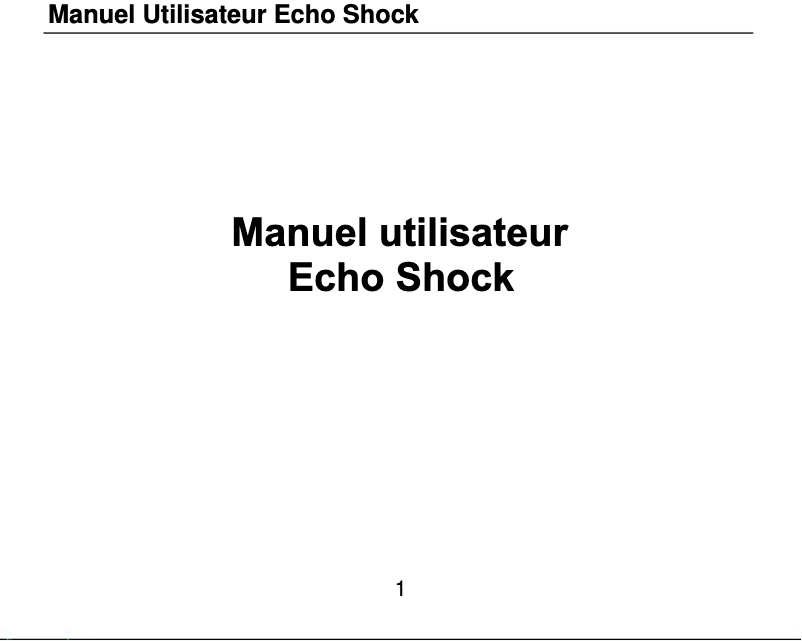 First page image of the manual for Shock