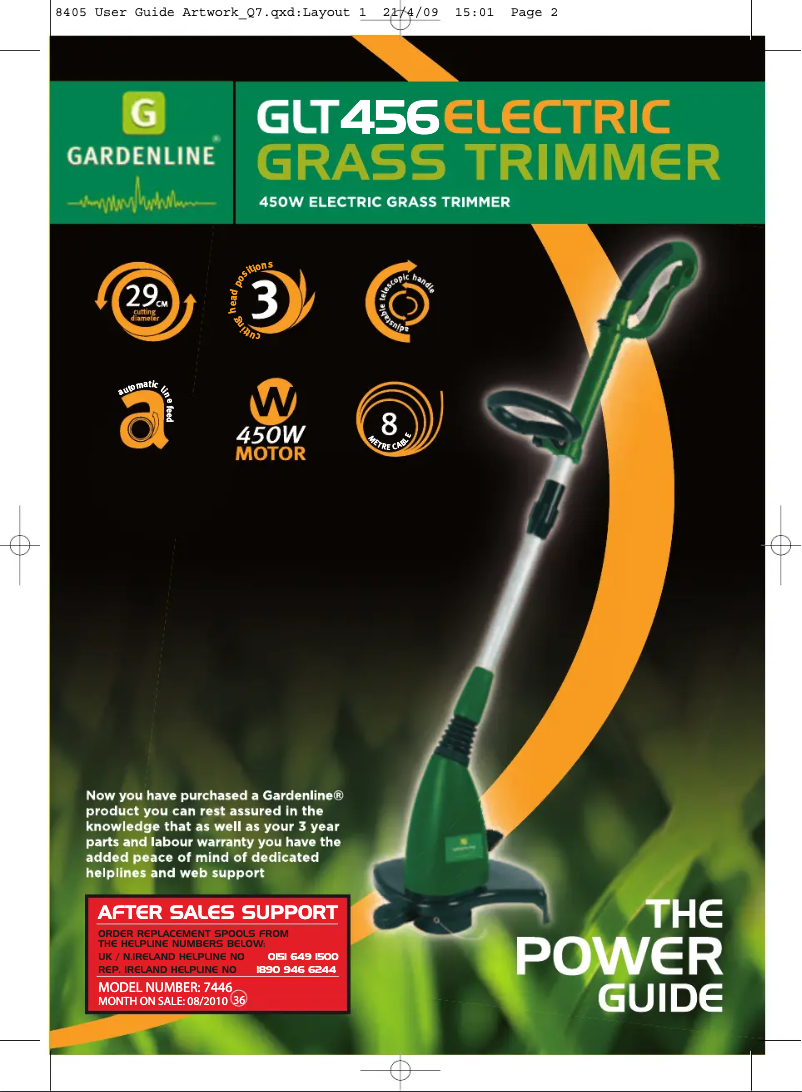 First page image of the manual for GLT 456