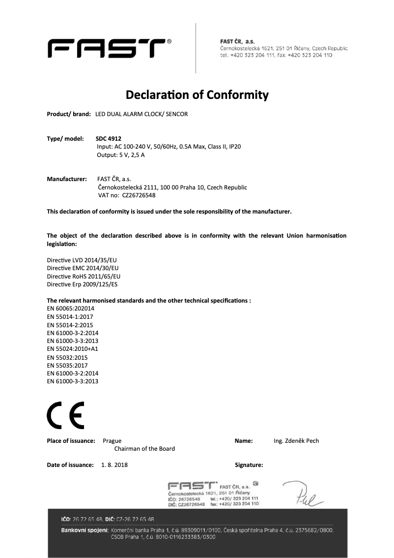 Page 1 of the manual User Manual Sencor SDC 4912 BU