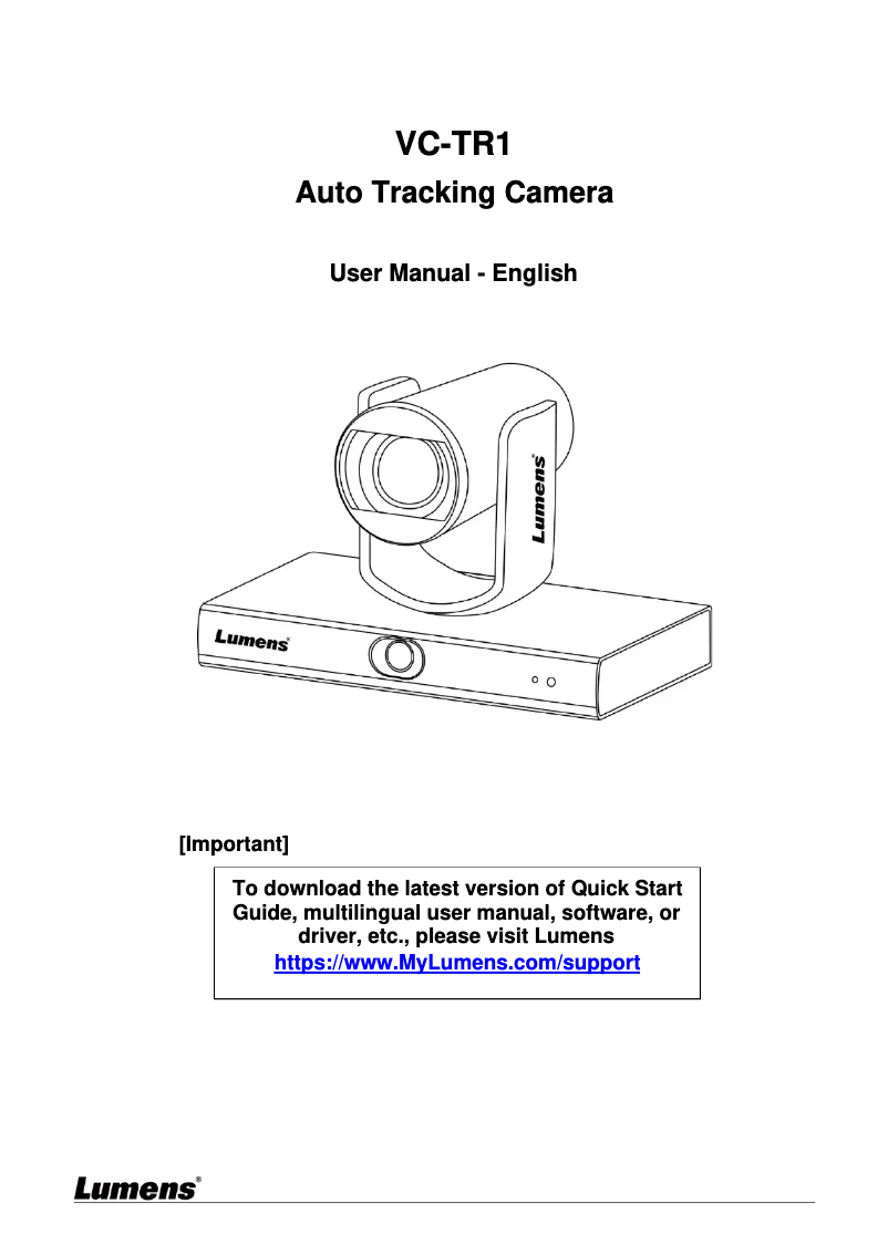 First page image of the manual for VC-TR1