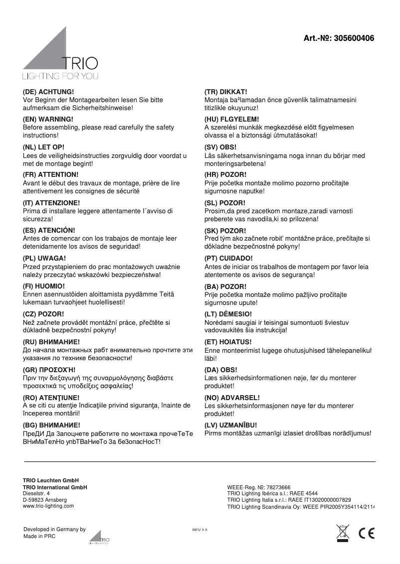 First page image of the manual for Kolani 305600406