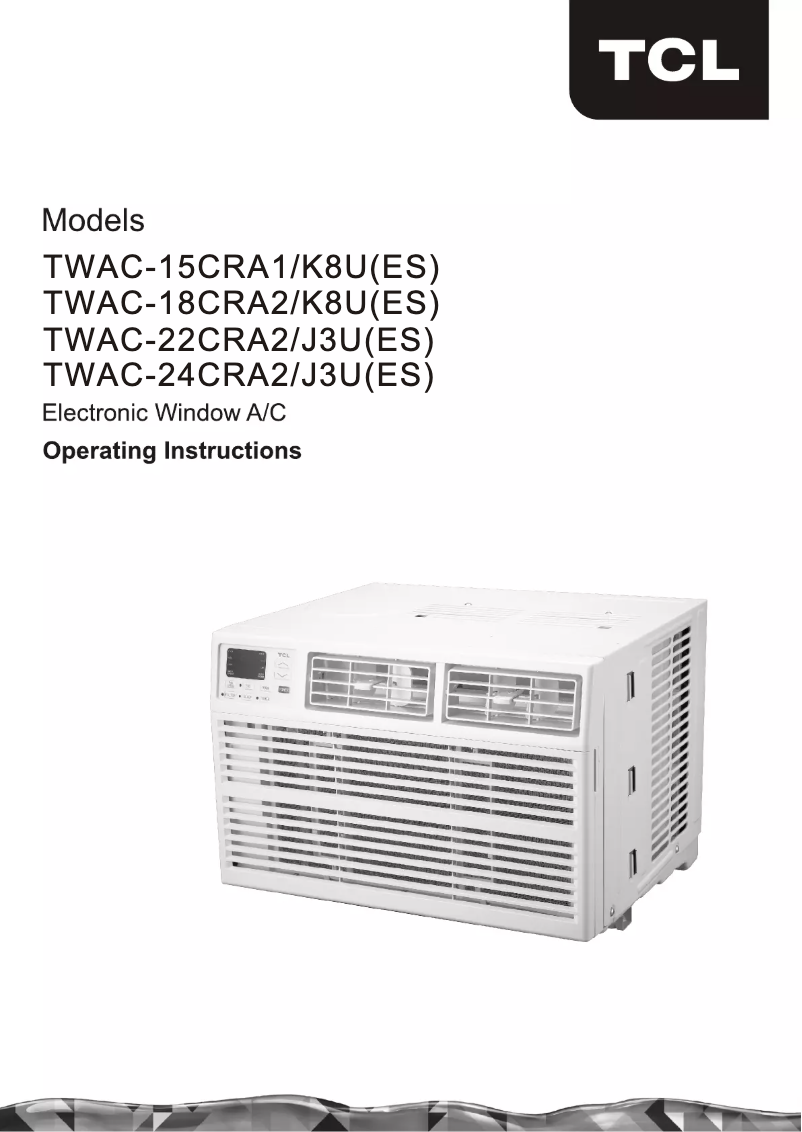 First page image of the manual for TWAC-22CRA2/J3U