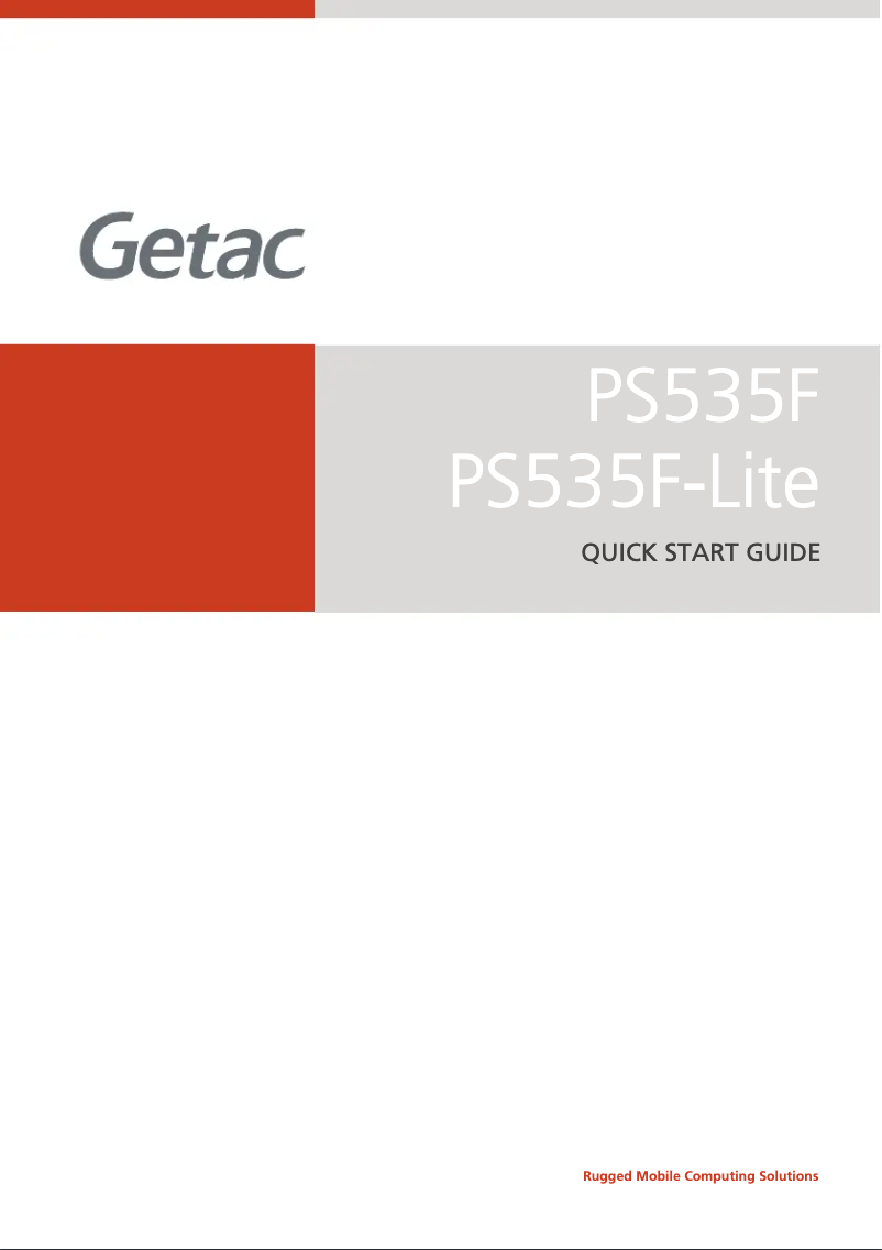Page 1 of the manual Quick Start Guide Getac PS535F