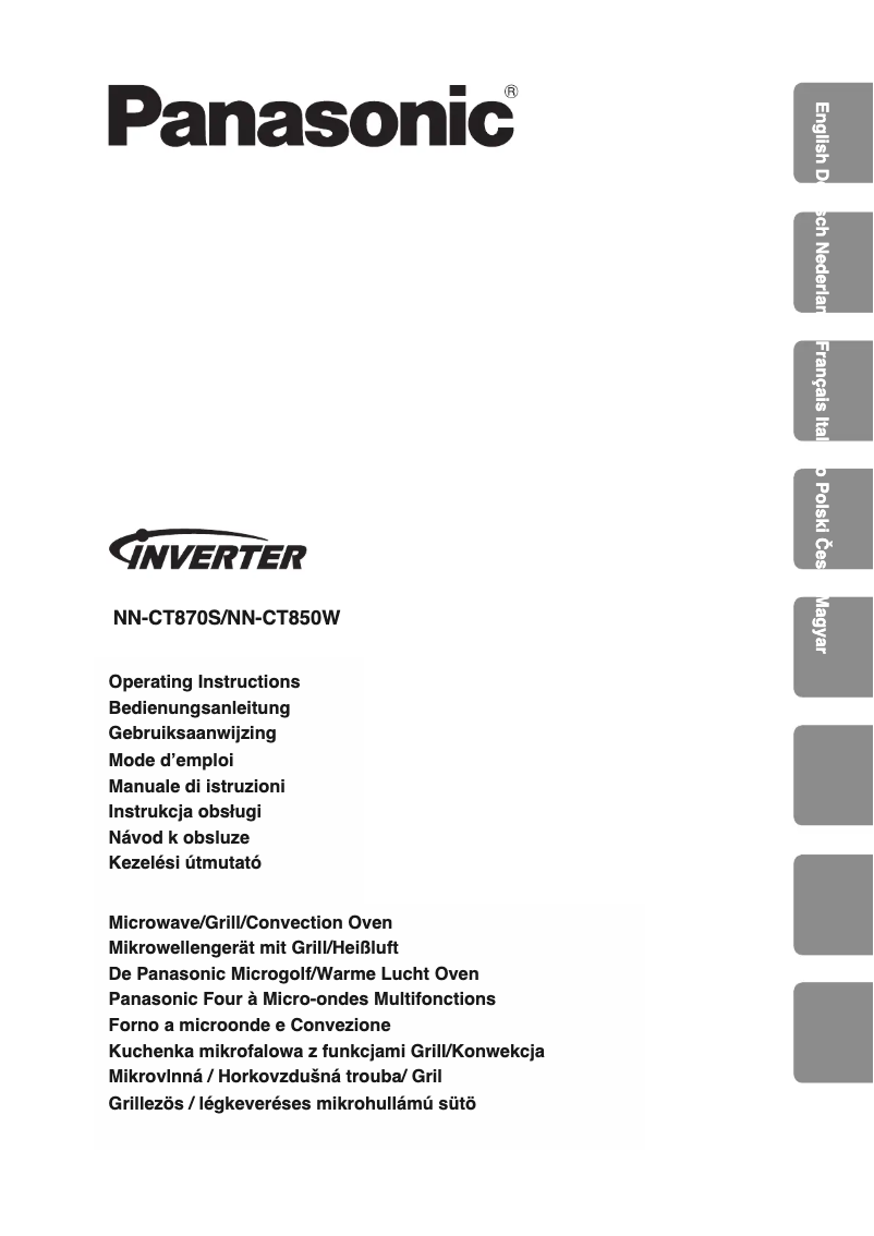 First page image of the manual for NN-CT870S
