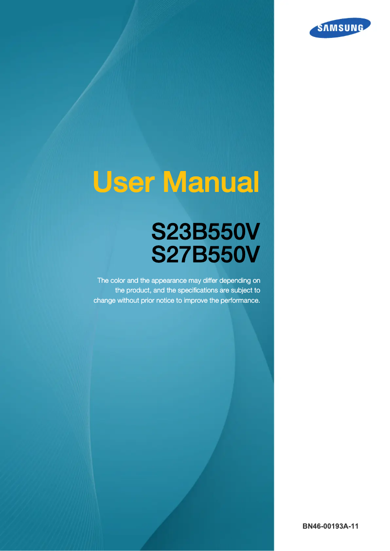 Page 1 of the manual User Manual Samsung SyncMaster LS23B550V