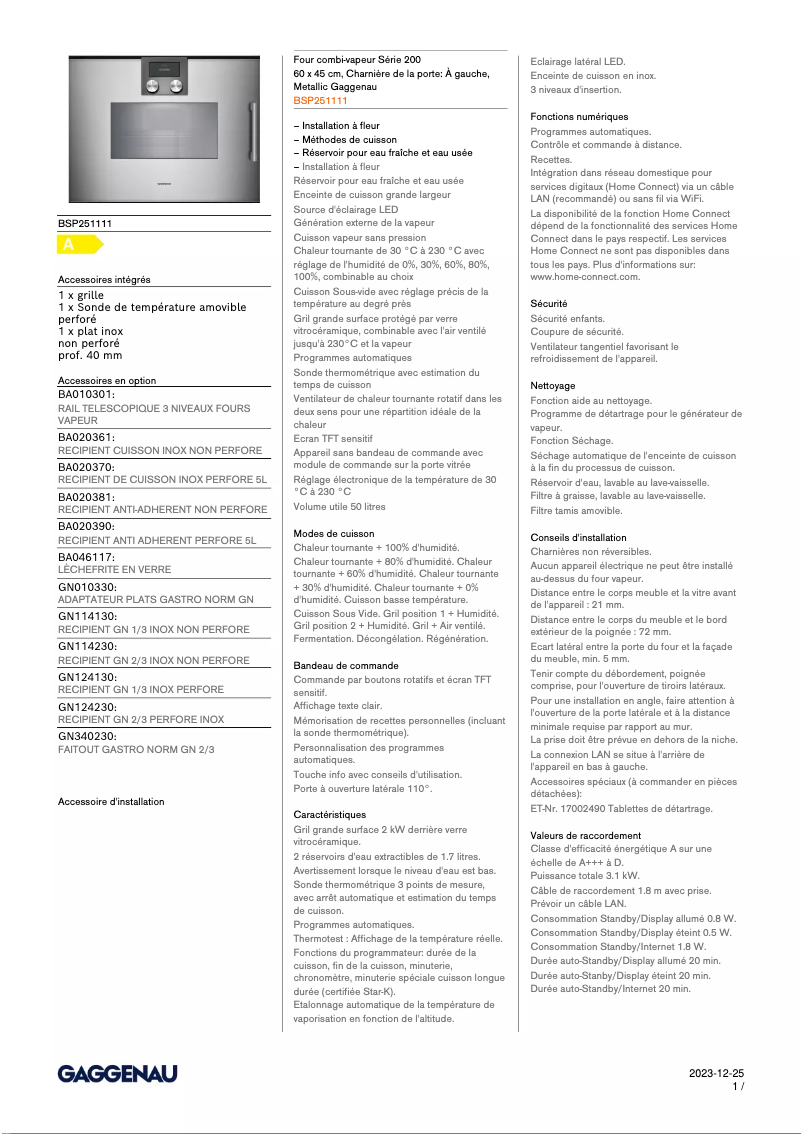 First page image of the manual for BSP251111