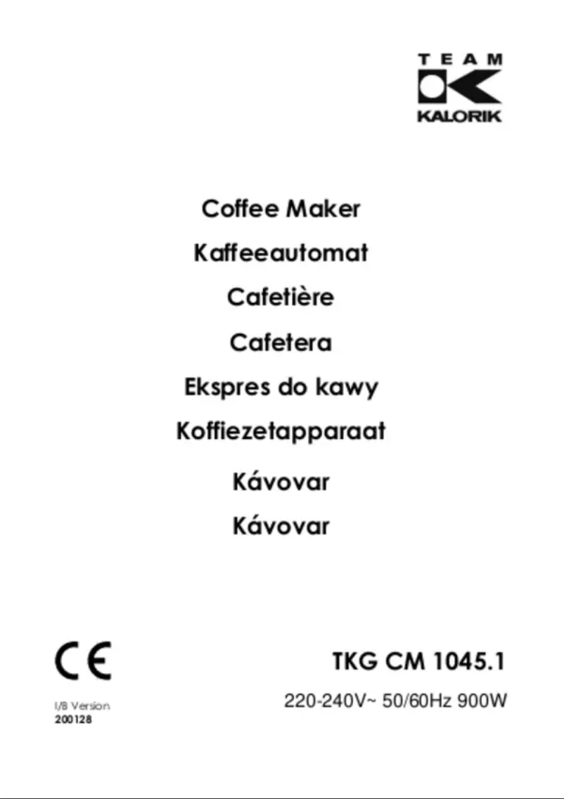 Page 1 of the manual User Manual Kalorik TKG CM 1045.1