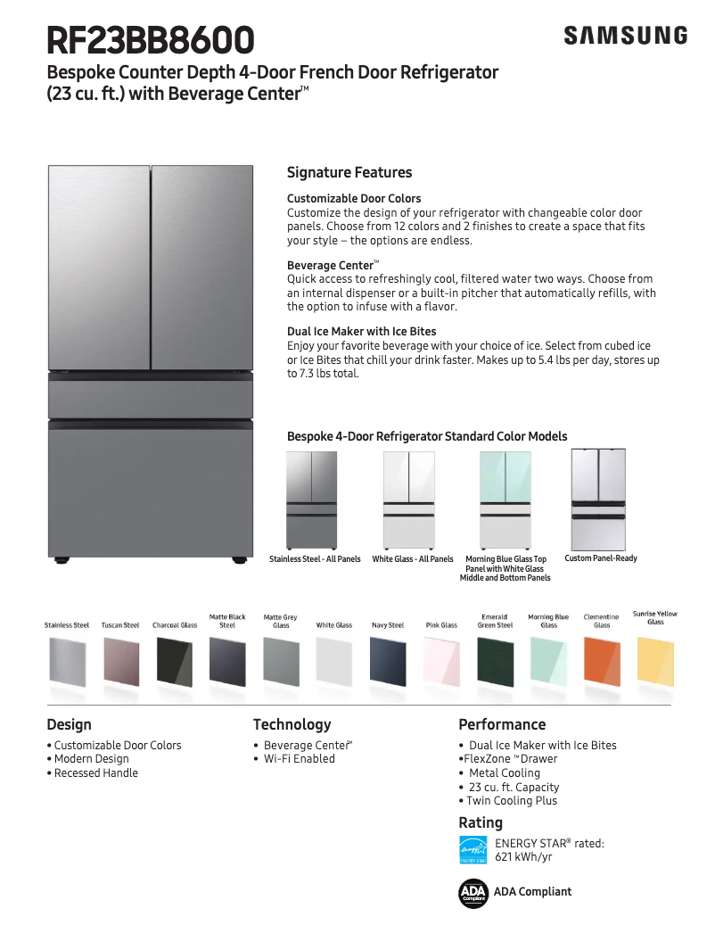 First page image of the manual for RF23BB8600AP