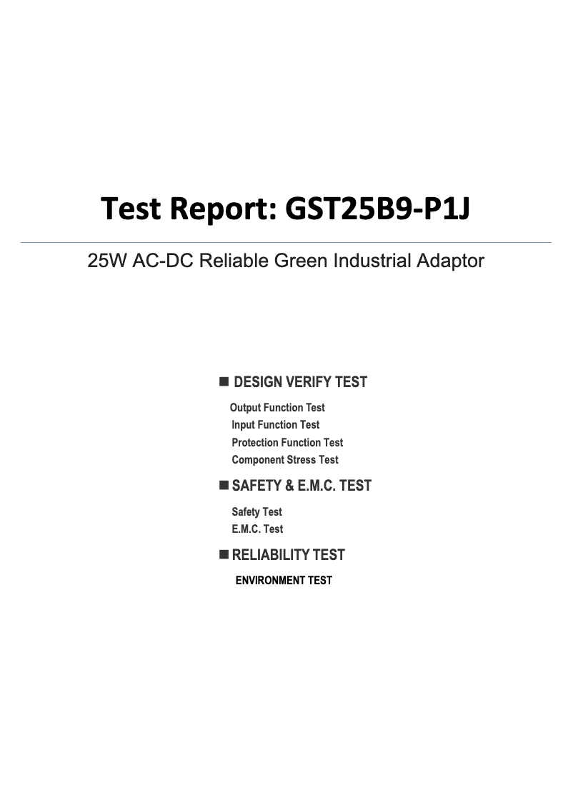 First page image of the manual for GST25B09-P1J