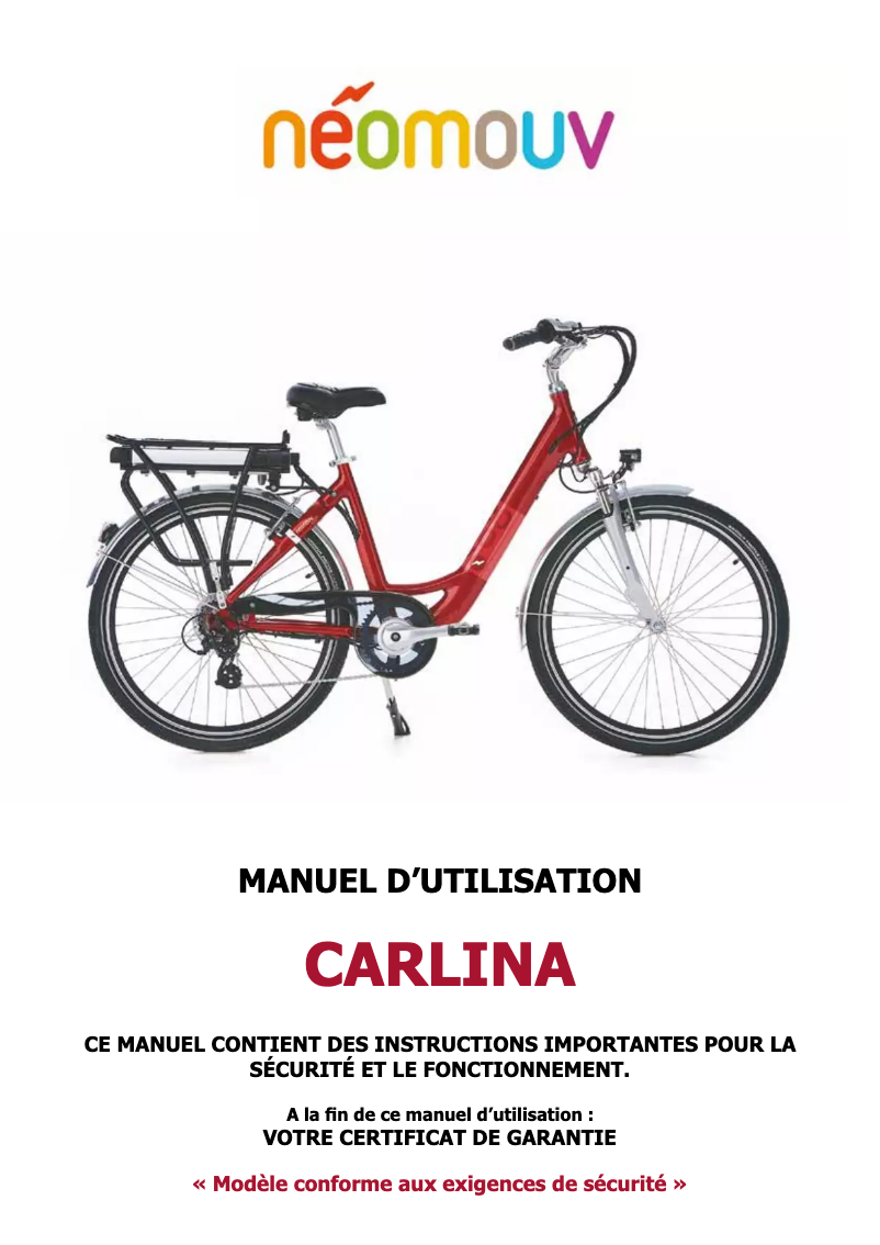 First page image of the manual for Carlina