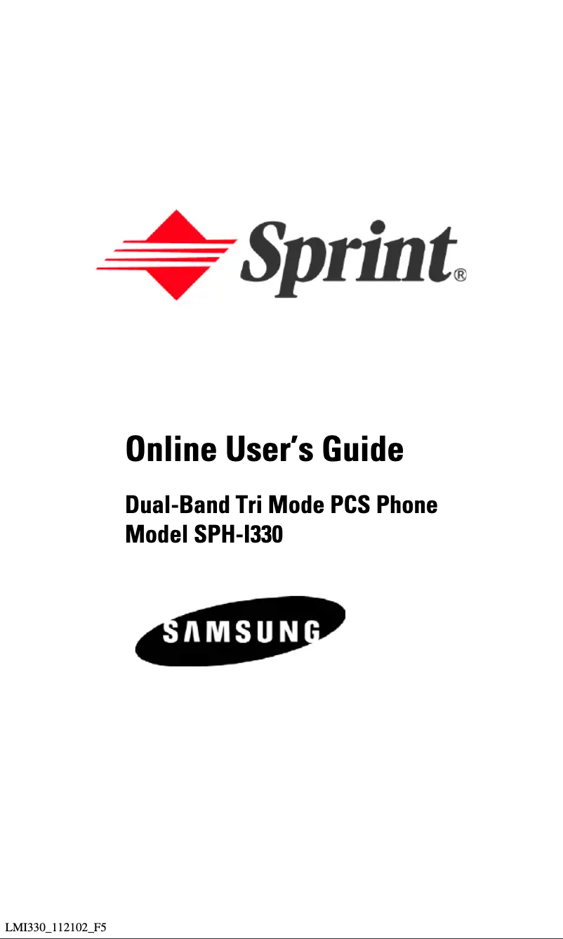 First page image of the manual for SPH-I330