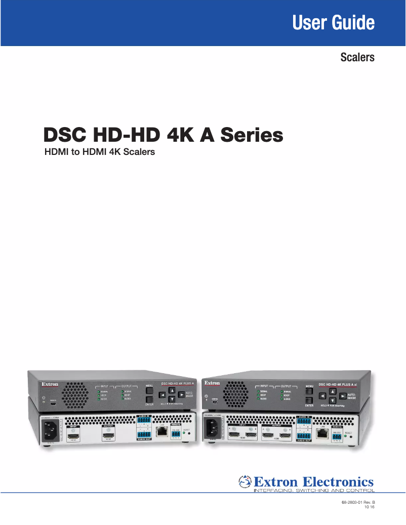 Page 1 of the manual User Manual Extron DSC HD-HD 4K A