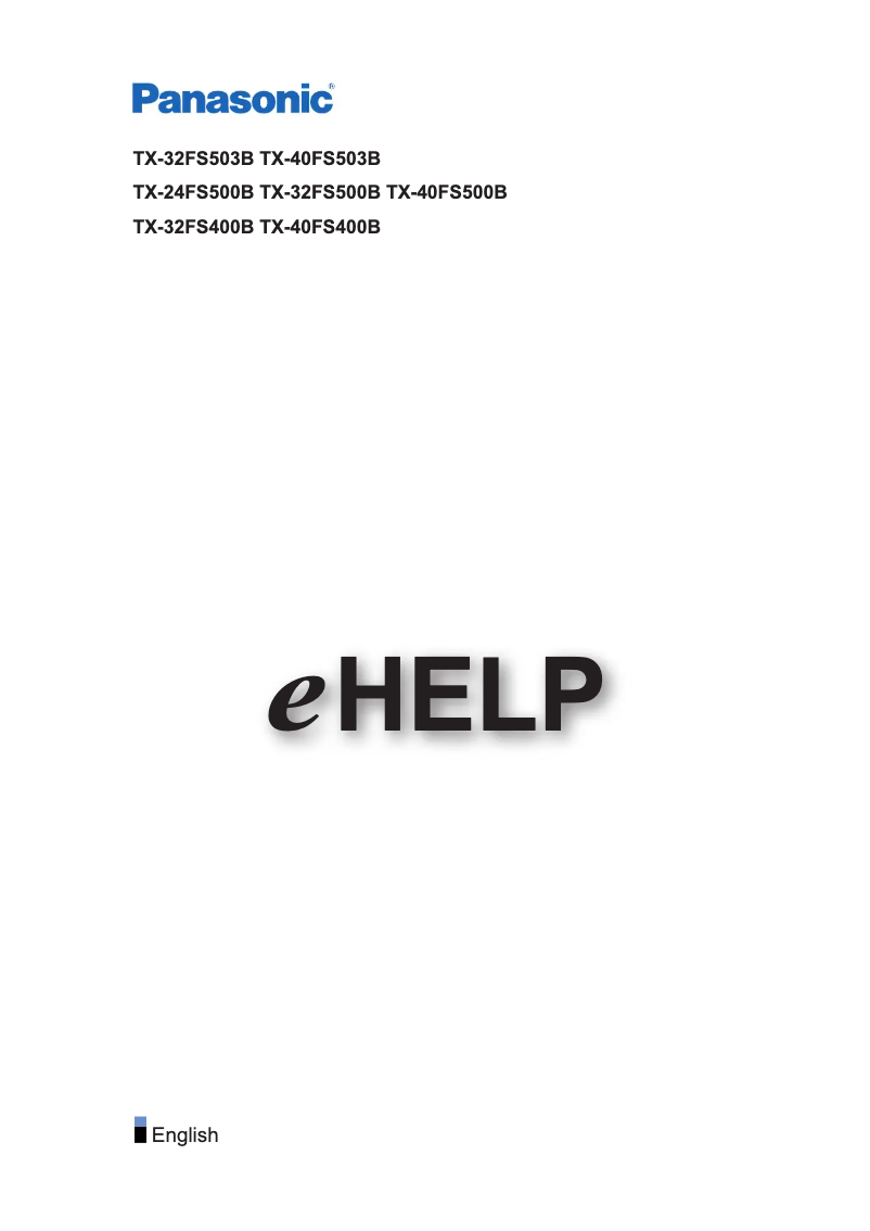 Page 1 of the manual Instruction Manual Panasonic TX-40FS400B