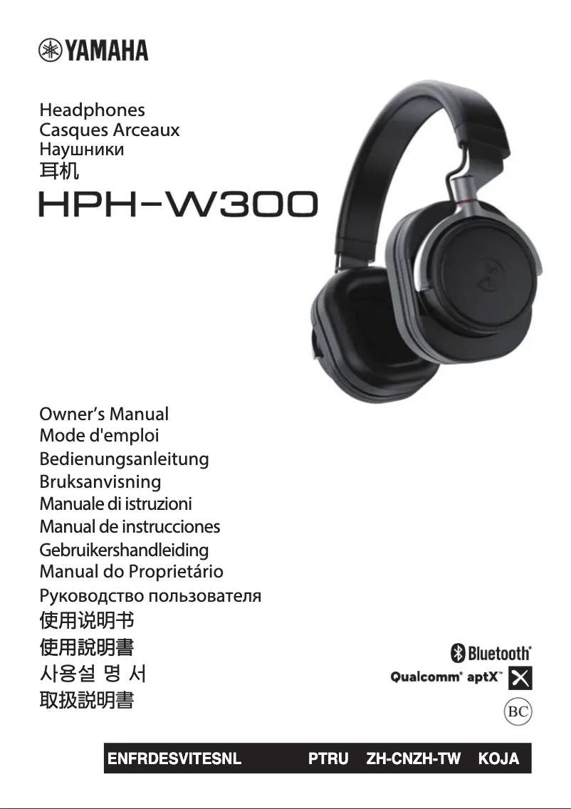 First page image of the manual for HPH-W300