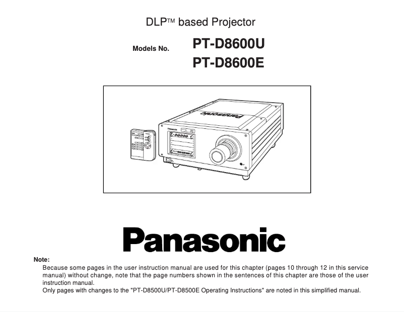 First page image of the manual for PT-D8600