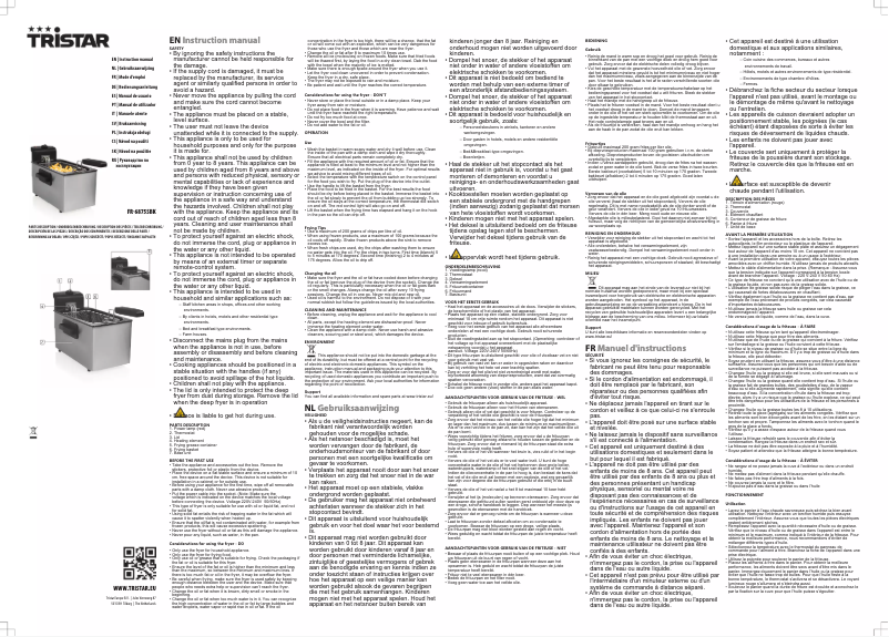 Page 1 of the manual User Manual TriStar FR-6875SBK