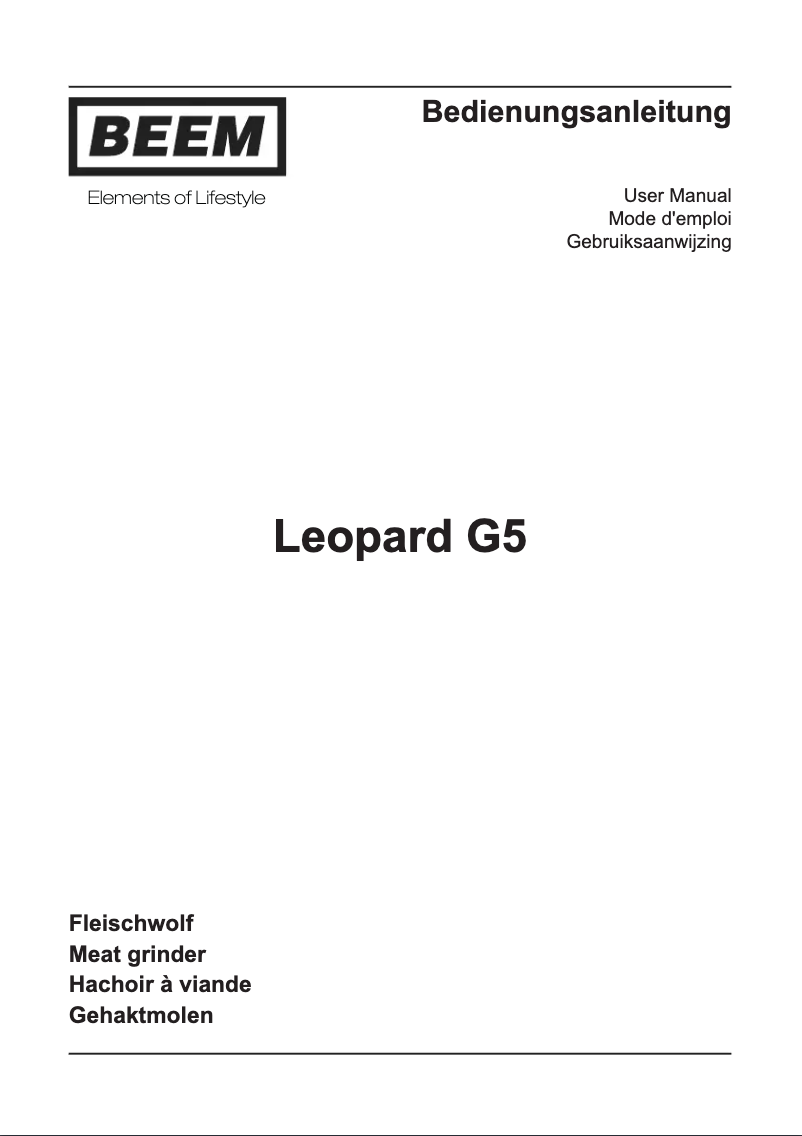 Image de la première page du manuel de l'appareil Leopard G5