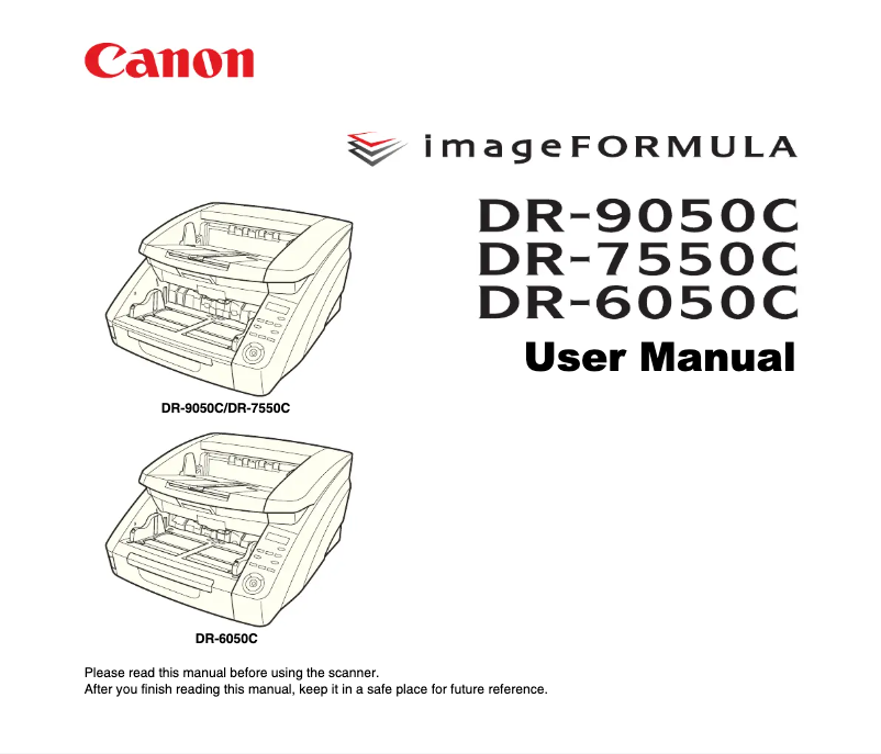 Page 1 of the manual User Manual Canon imageFORMULA DR-9050C