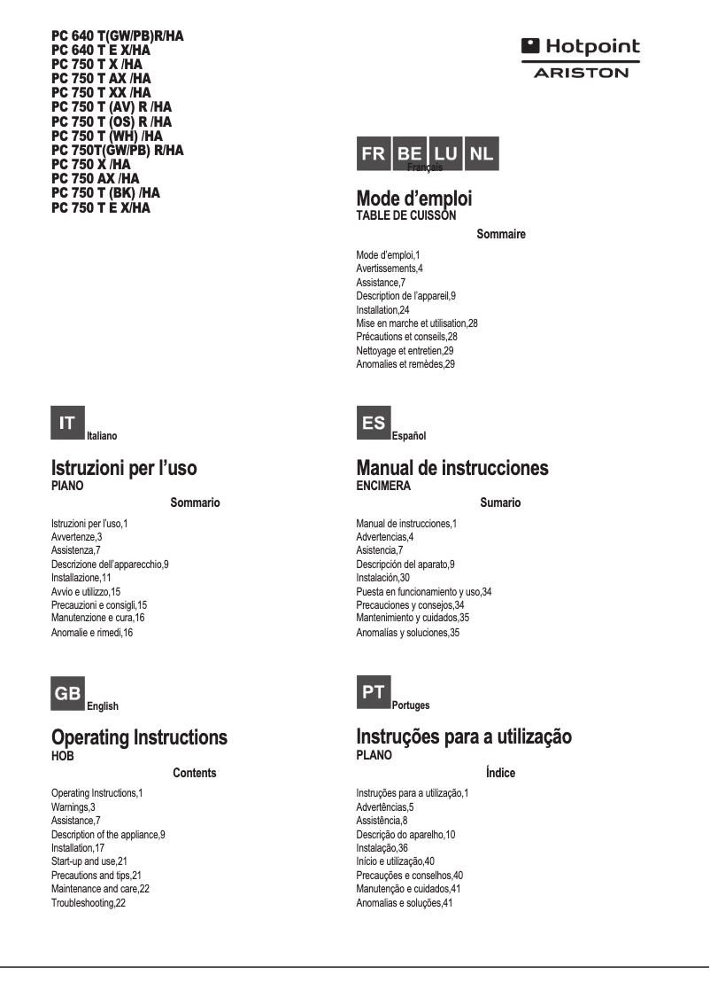 First page image of the manual for PC 640 T E X/HA