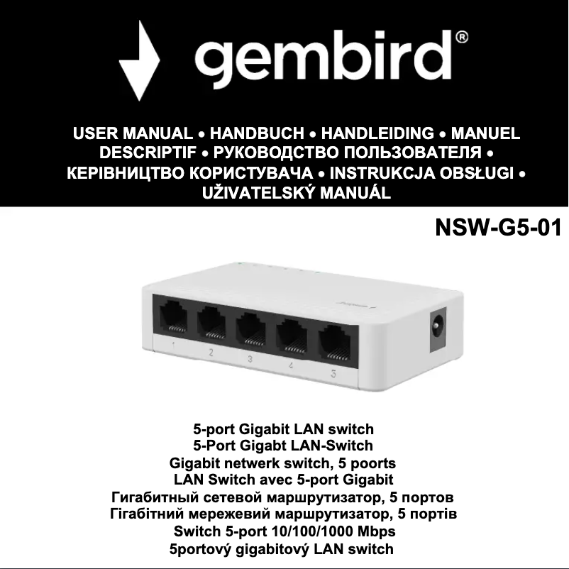 Page 1 of the manual User Manual Gembird NSW-G5-01