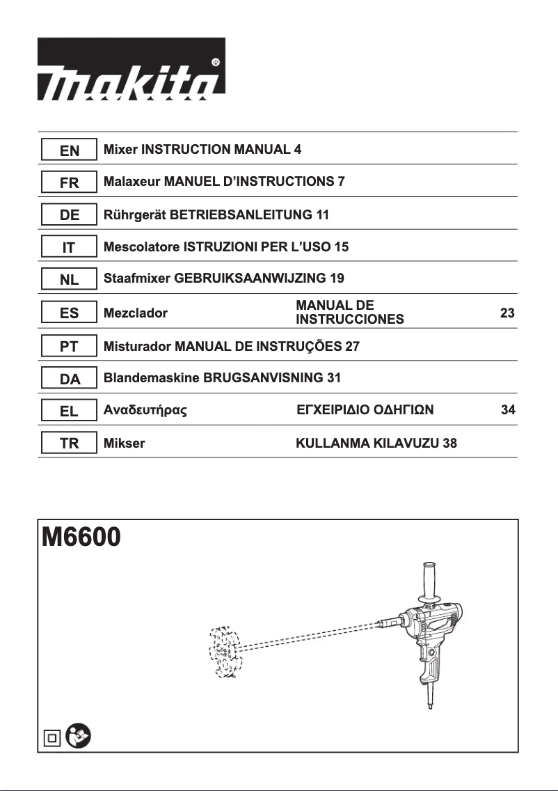 Page 1 of the manual User Manual Makita M6600
