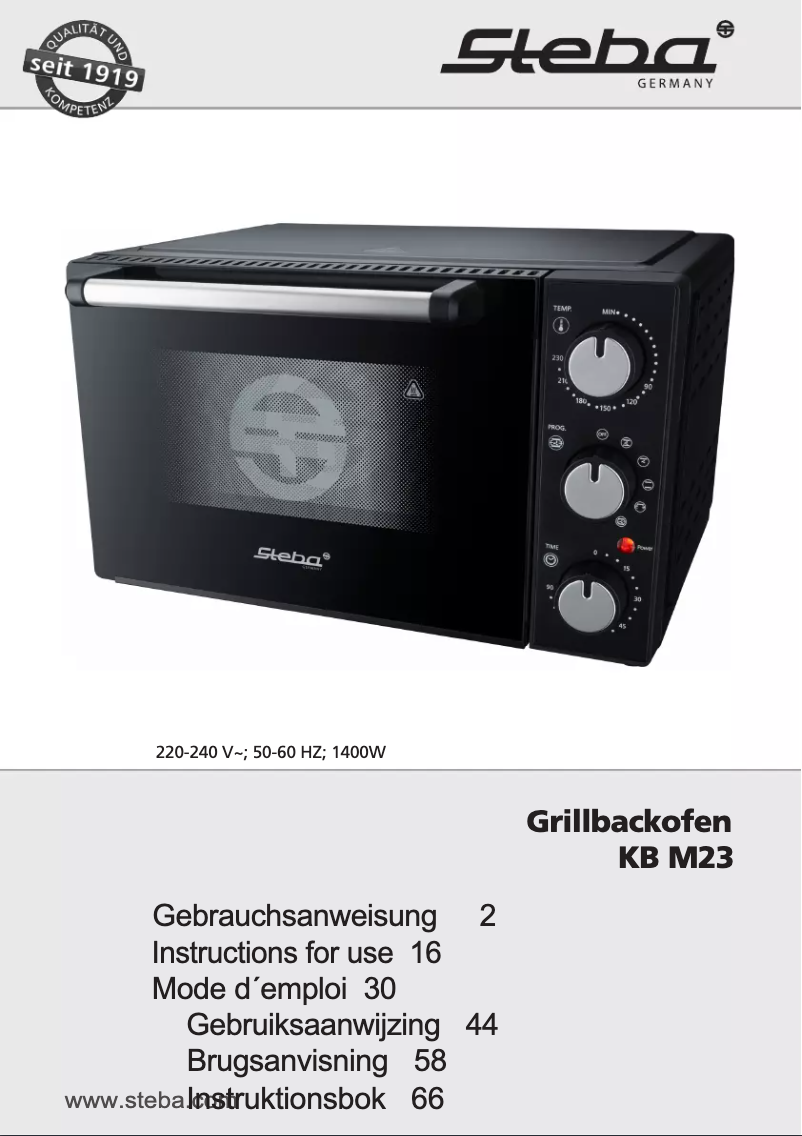 Page 1 of the manual User Manual Steba KB M23