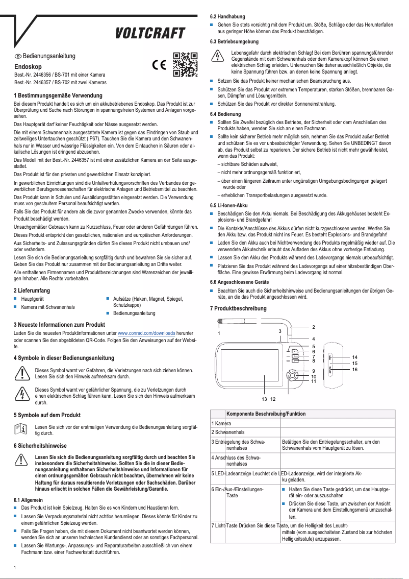 First page image of the manual for BS-701SE+IP