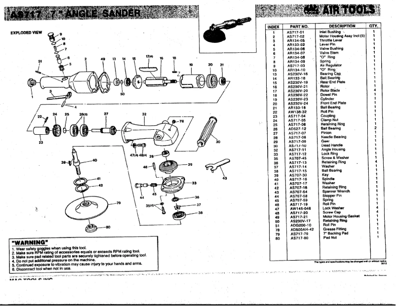 First page image of the manual for AS717