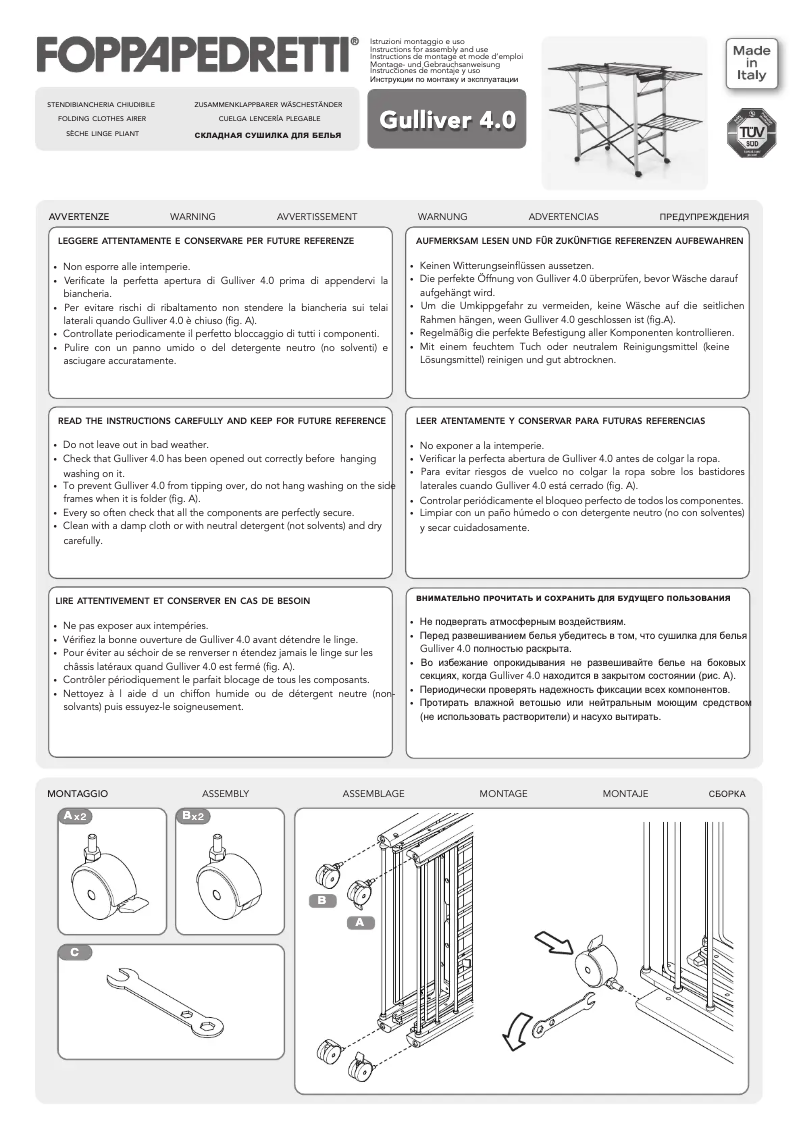 Page 1 of the manual User Manual Foppapedretti Gulliver 4.0