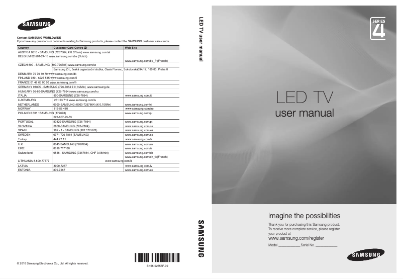 Page 1 of the manual User Manual Samsung UE22C4005PW