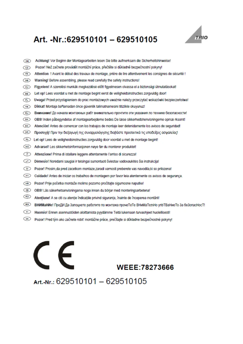 Page 1 of the manual User Manual Trio Lighting Compo