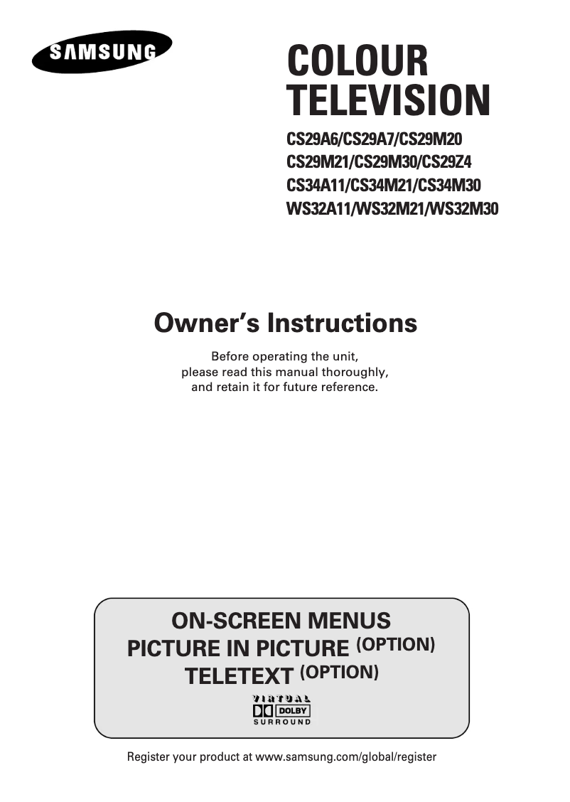 Page 1 of the manual User Manual Samsung CS-29350HP