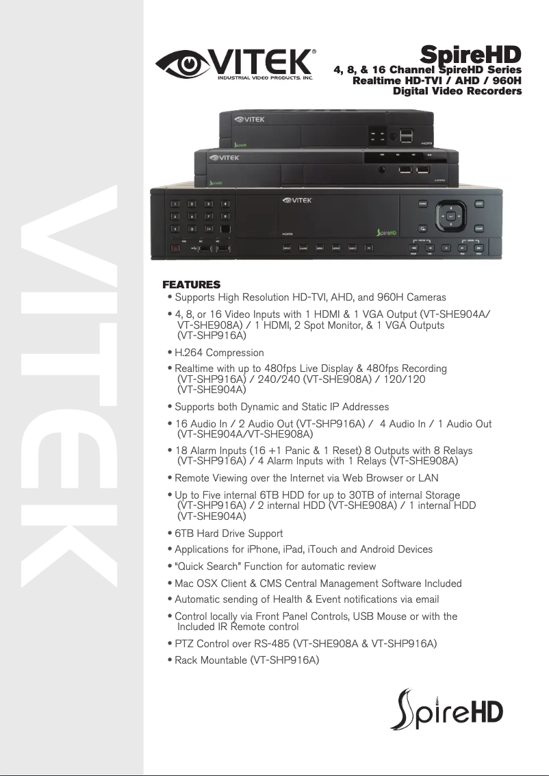 Page 1 of the manual User Manual Vitek VT-SHE904A