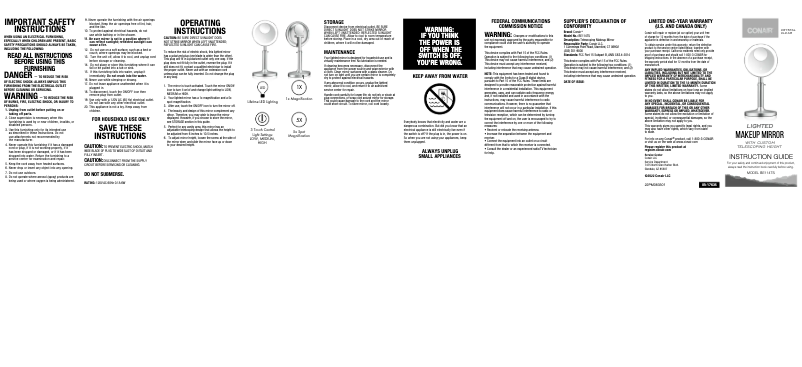 Page 1 of the manual User Manual Conair BE114TS