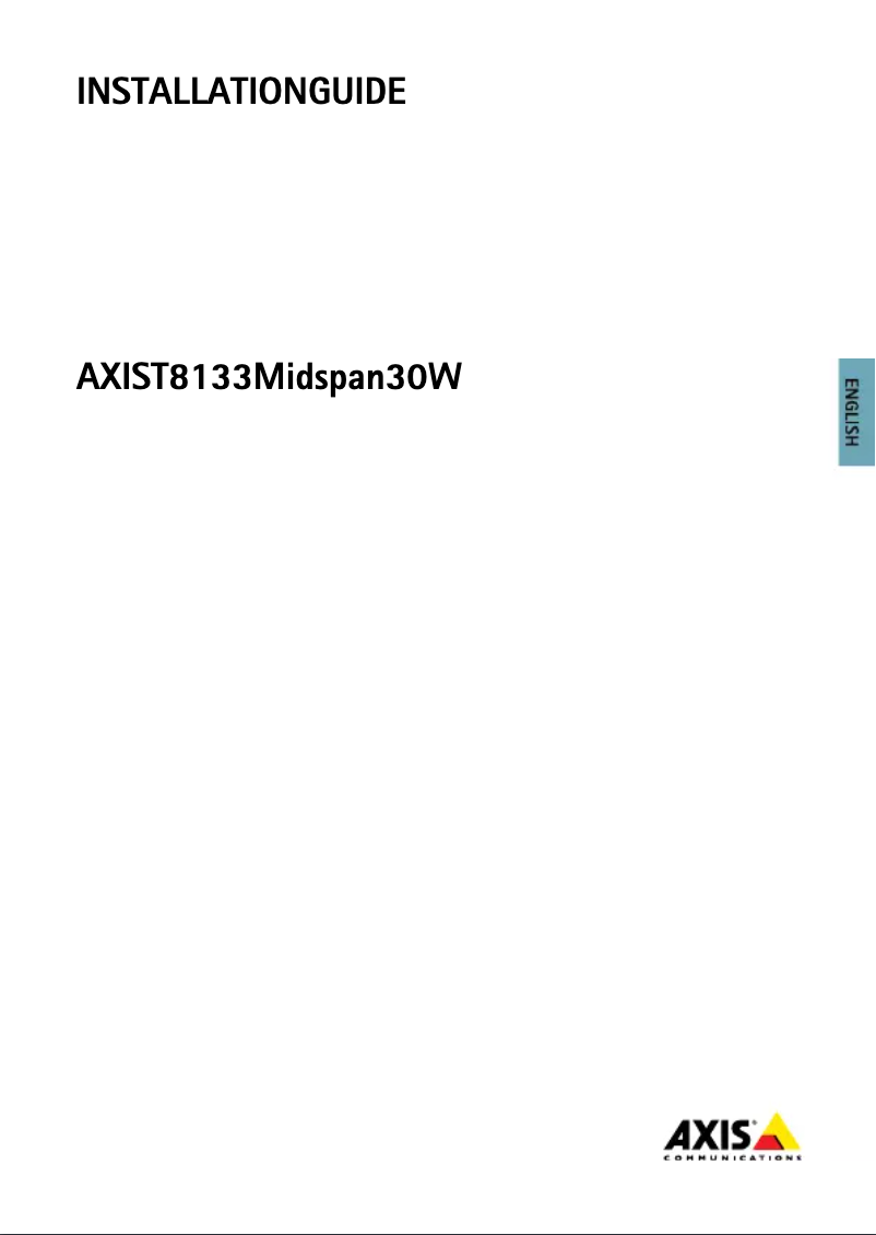 Page 1 of the manual User Manual Axis T8133