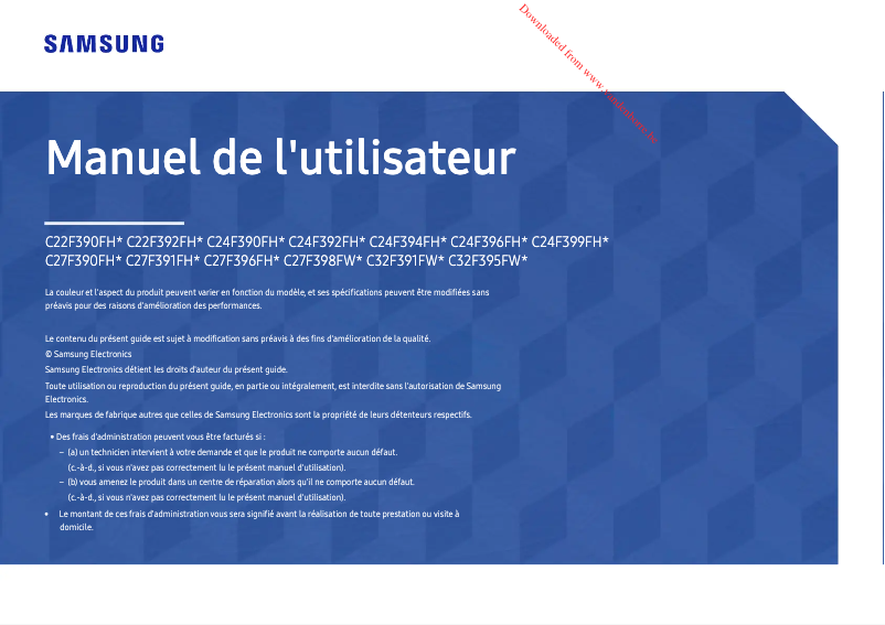 Page 1 of the manual User Manual Samsung LC24F390FHUX