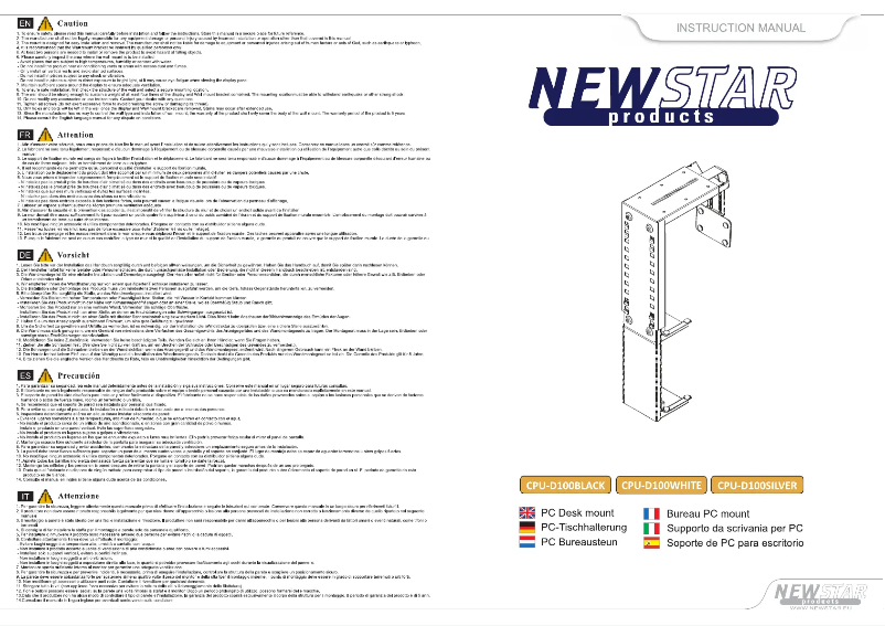 Image de la première page du manuel de l'appareil CPU-D100