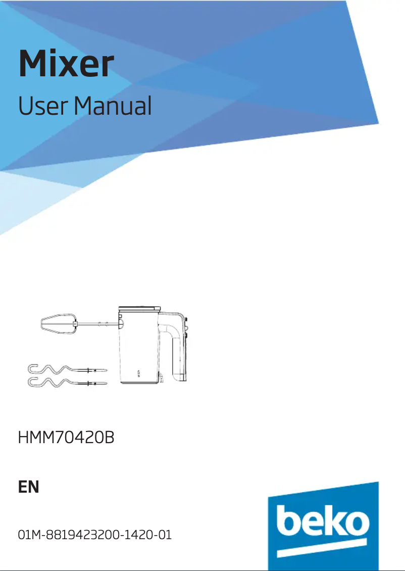 Page 1 of the manual User Manual Beko HMM 70420 B