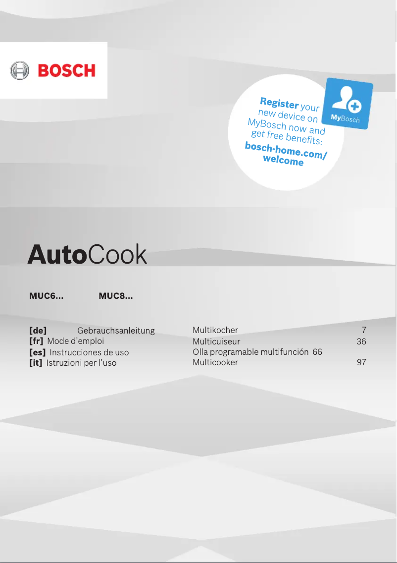 First page image of the manual for MUC88B68