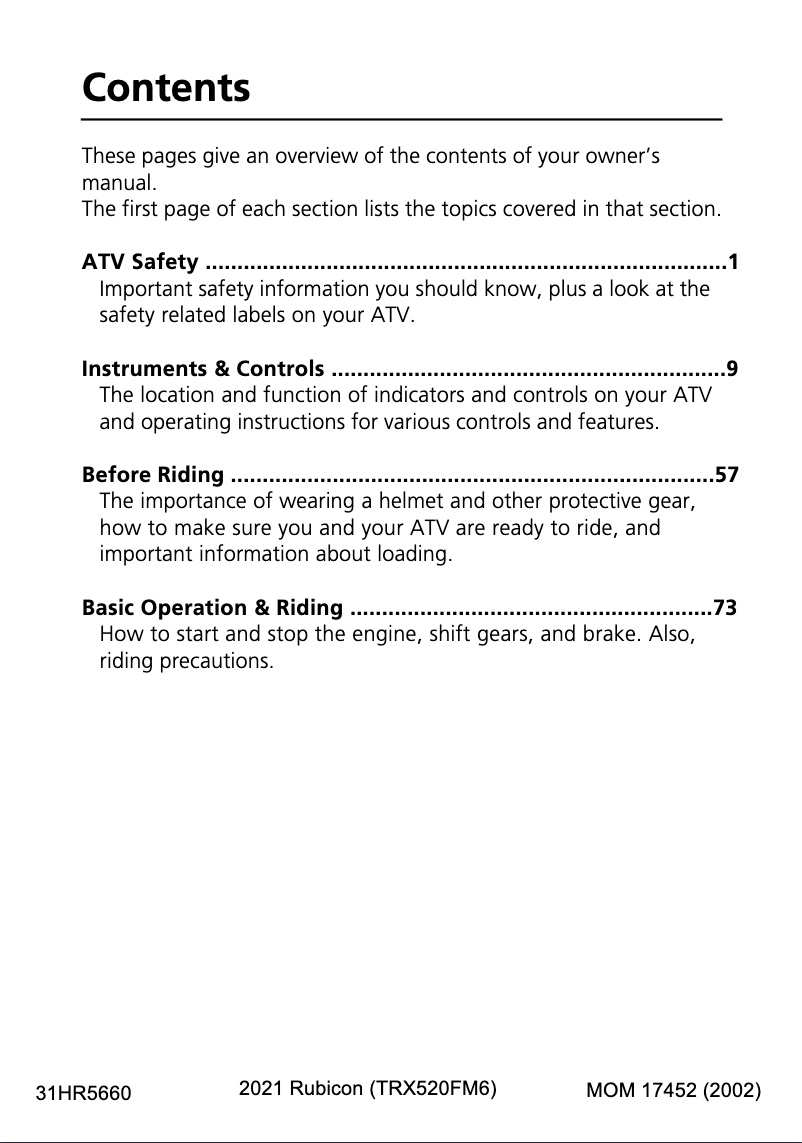 First page image of the manual for Rubicon (2021)