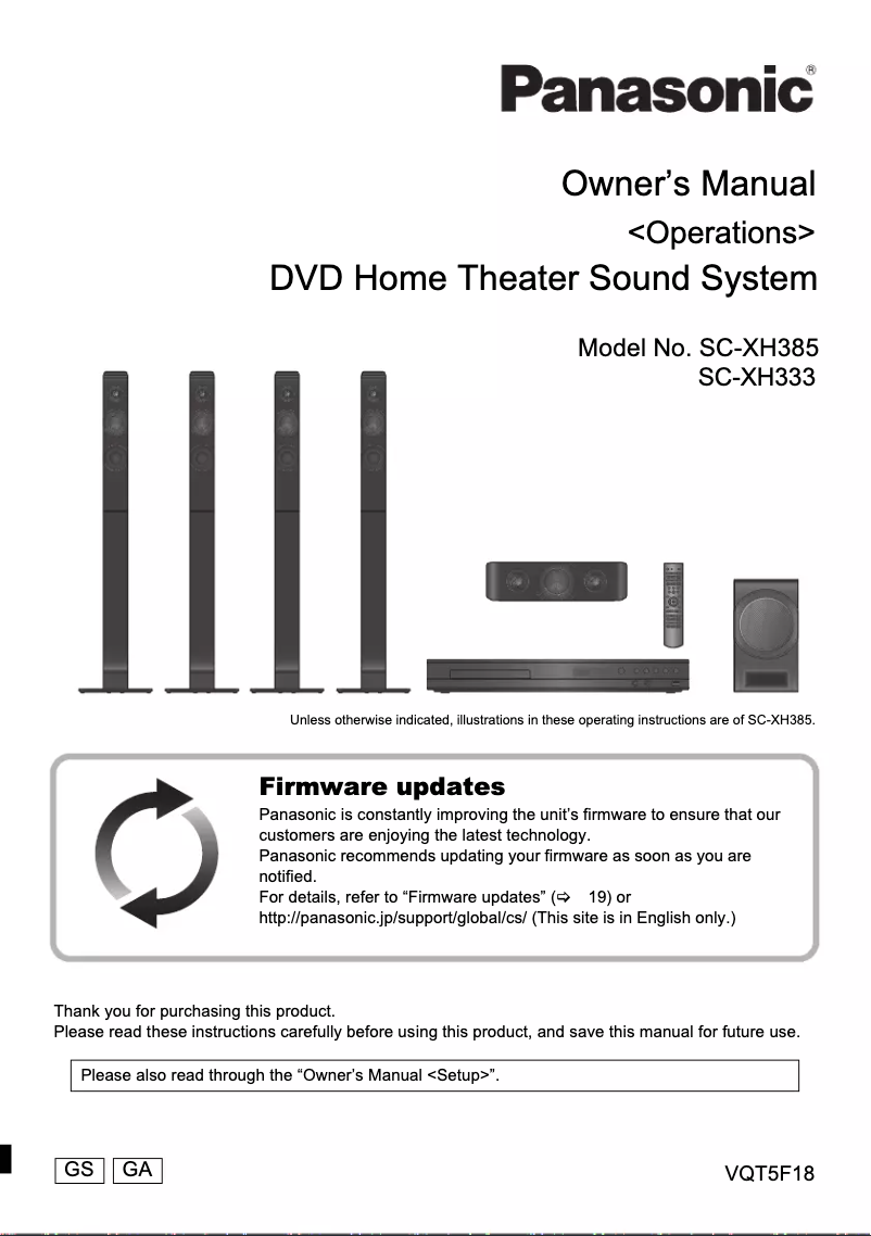 Page 1 of the manual User Manual Panasonic SC-XH385