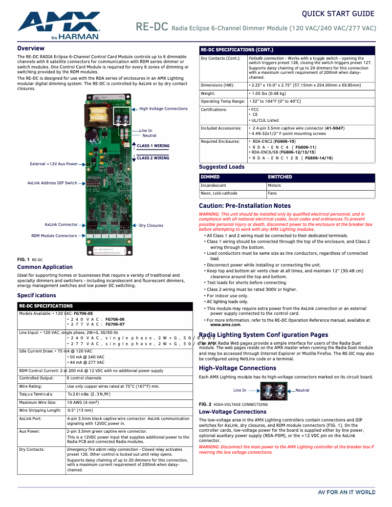 First page image of the manual for RE-DC