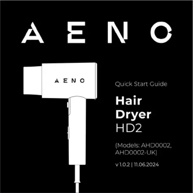 Page 1 of the manual Quick Start Guide AENO HD2