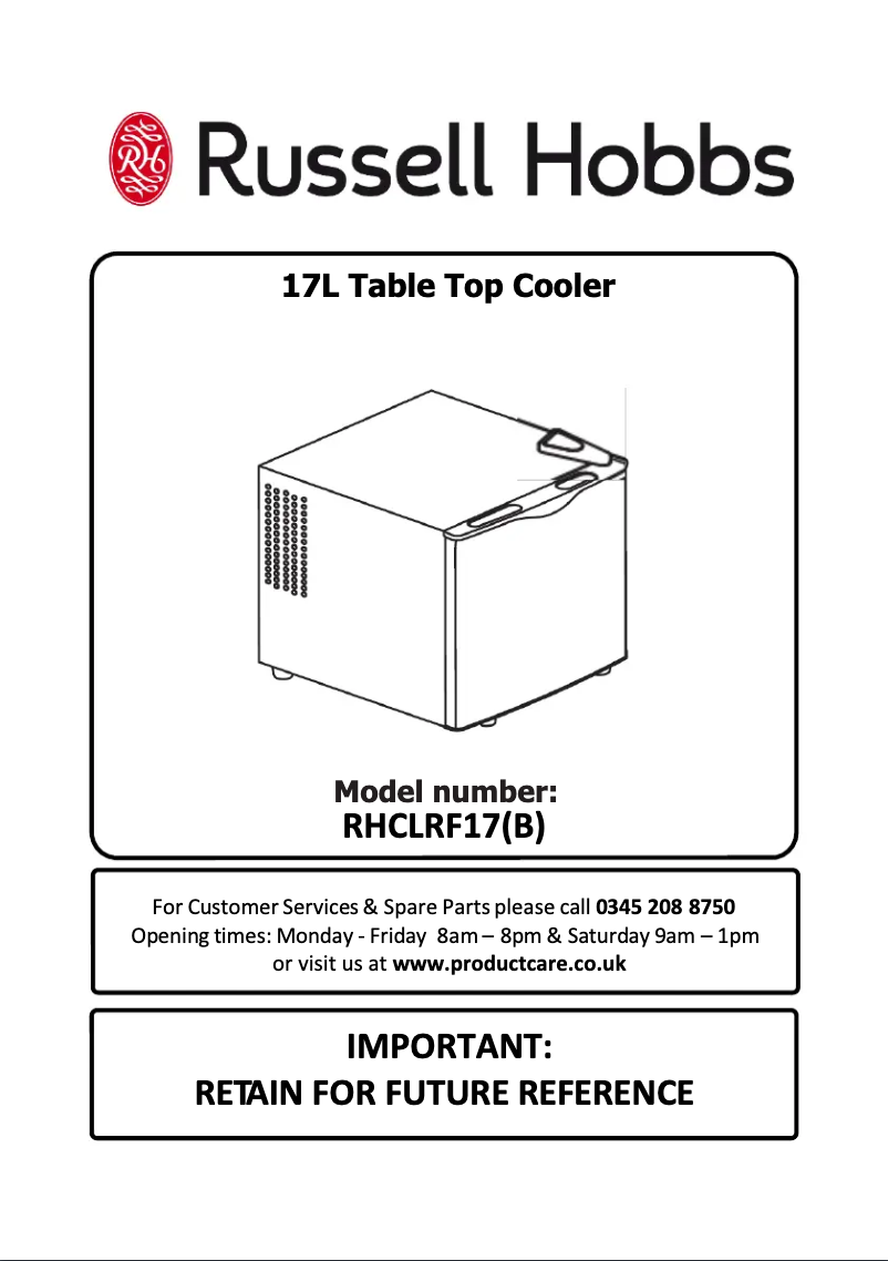 Page 1 of the manual User Manual Russell Hobbs RHCLRF17