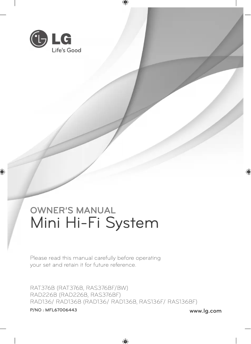 Page 1 of the manual User Manual LG RAD226B