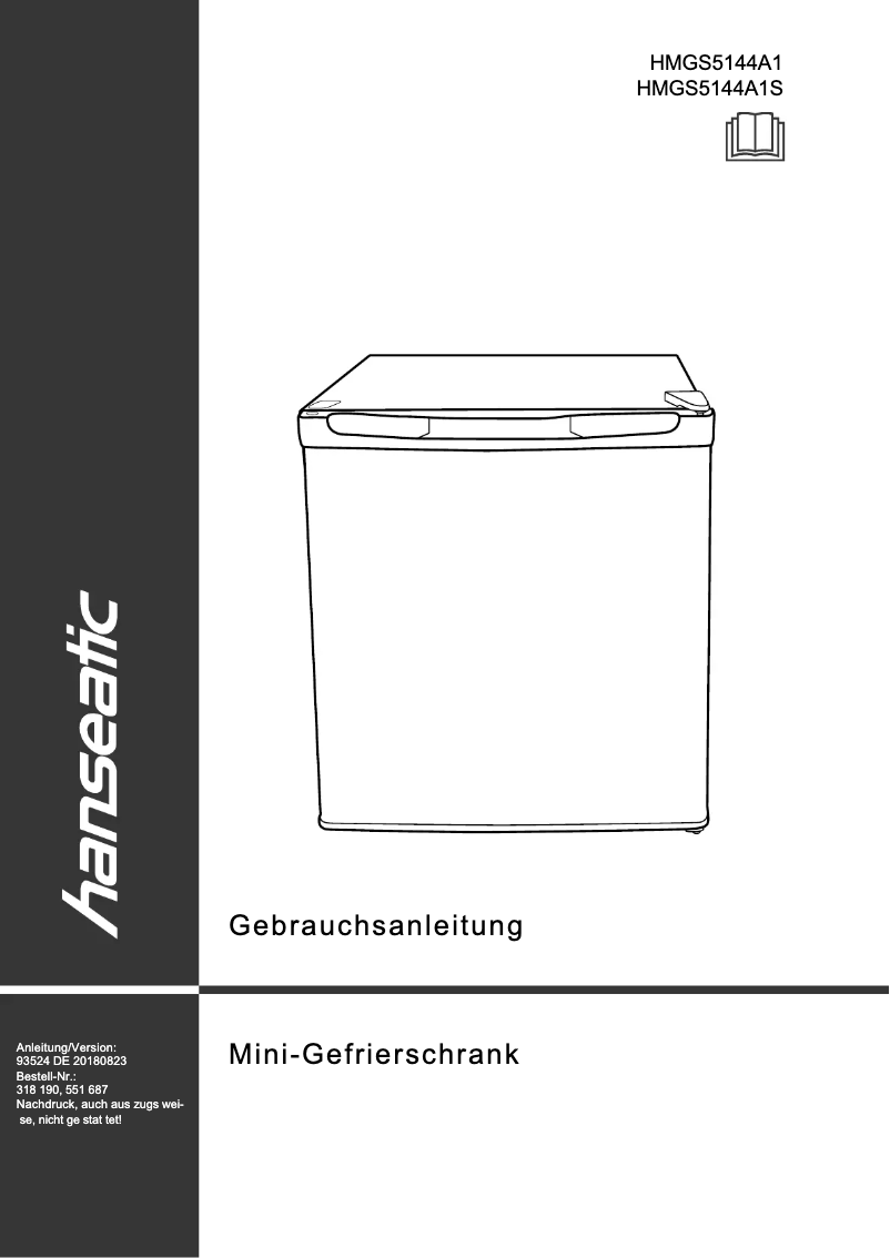 First page image of the manual for HMGS5144A1S