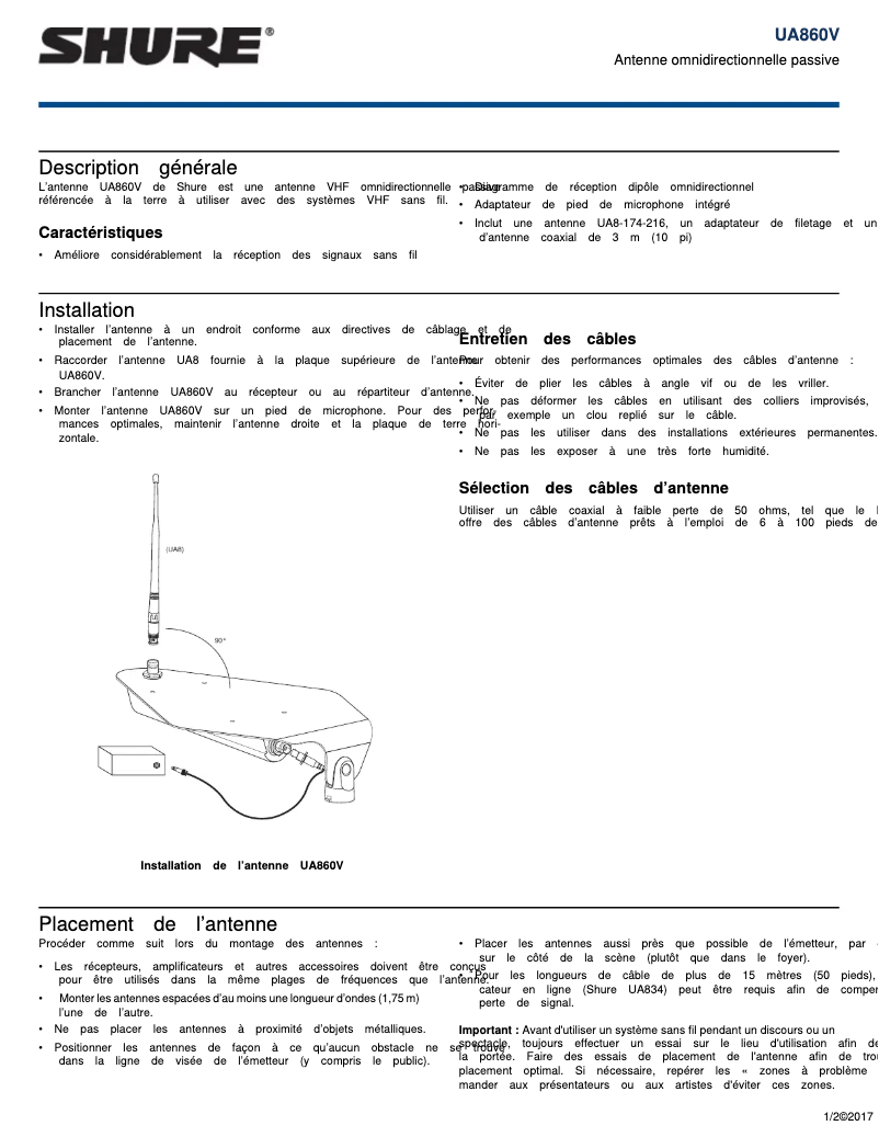 Image de la première page du manuel de l'appareil UA860V